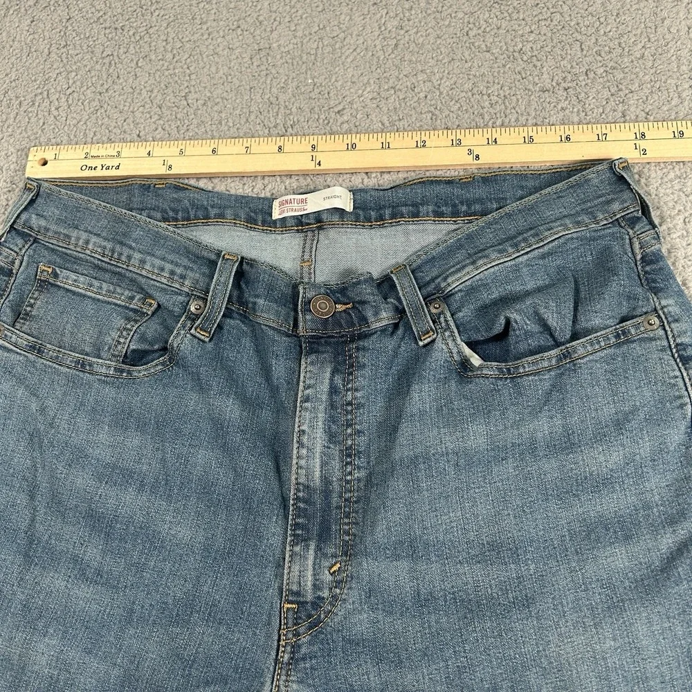 Levi's Signature‎ Jeans Mens 38x32 Blue Staright Fit  Stretch Denim
